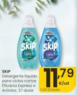 Eroski Skip Detergente liquido para ciclos cortos Eficacia Express o Antiolor oferta