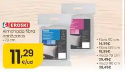 Eroski Eroski almohada fibra antiácaros oferta