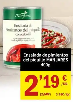 SPAR Manjares ensalada de pimientos del piquillo con cebolla oferta