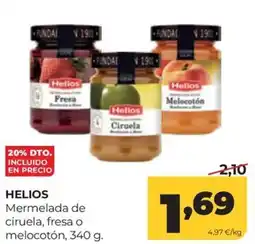 Alimerka Helios mermelada de ciruela fresa o melocotón oferta