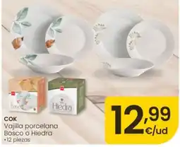 Eroski COK vajilla porcelana bosco o hiedra oferta
