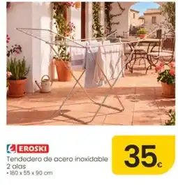 Eroski eroski tendedero de acero inoxidable 2 alas oferta