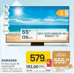 Eroski samsung tv neo qled 4k tq55qn70f oferta