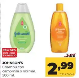 Alimerka Johnson's champú con camomila o normal oferta