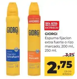 Alimerka Giorgi espuma fijacion extra fuerte o rizo marcado oferta