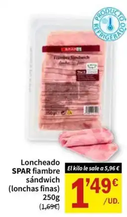 SPAR SPAR fiambre sándwich oferta