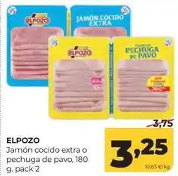 Alimerka Elpozo - jamon cocido extra o pechuga de pavo oferta