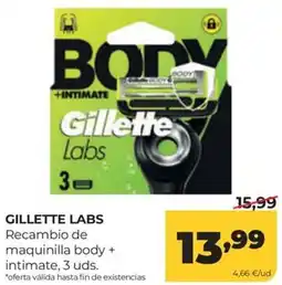 Alimerka Gillette Labs recambio de maquinilla body + intimate oferta
