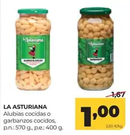 Alimerka La Asturiana alubias cocidas o garbanzos cocidos oferta
