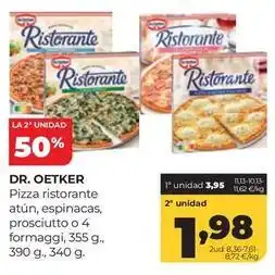Alimerka Dr oetker - pizza ristorante atún, espinacas, prosciutto o 4 formaggi oferta