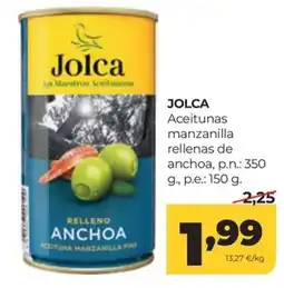 Alimerka Jolca aceitunas manzanilla rellenas de anchoa oferta