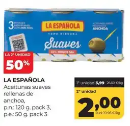 Alimerka La Española aceitunas suaves rellenas de anchoa oferta
