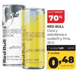 Alimerka Red Bull Coco y arándanos o sudachi y lima oferta
