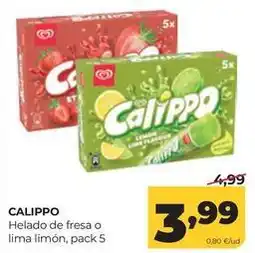 Alimerka Calippo - calppo helado de fresa o lima limon oferta