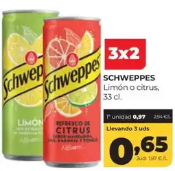 Alimerka Schweppes Limón o citrus oferta