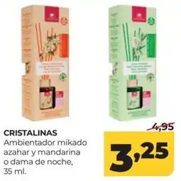 Alimerka Cristalinas ambientador mikado azahar y mandarina o dama de noche oferta