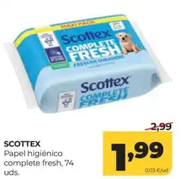 Alimerka Scottex papel higiénico complete fresh oferta