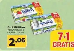 Alimerka La asturiana - yogur natural o sabores oferta