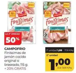Alimerka Campofrío - finissimas de jamon cocido original o braseado oferta