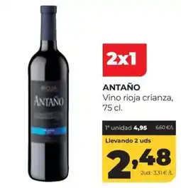 Alimerka Antaño vino rioja crianza oferta