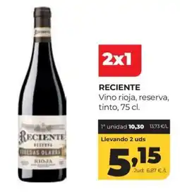 Alimerka Reciente vino rioja reserva tinto oferta