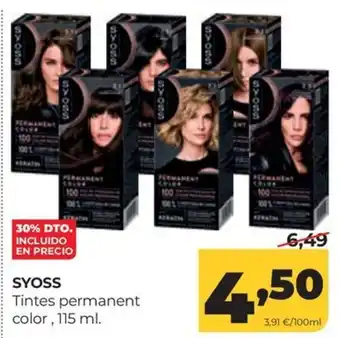 Alimerka Syoss tintes permanent color oferta