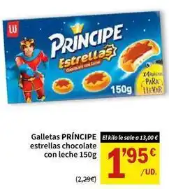 SPAR Príncipe - galletas estrellas chocolate con leche oferta