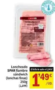 SPAR Spar - loncheado fiambre sandwich oferta