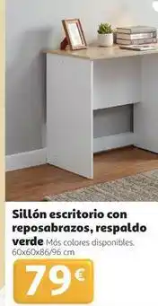Alcampo Sillón escritorio con reposabrazos, resaldo verde oferta
