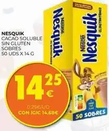 CashDiplo Nesquik - cacao soluble sin gluten sobres oferta