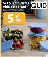 Alcampo Quid - set 5 recipientes vidrio habitat oferta