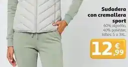 Alcampo Sudadera con cremallera sport oferta