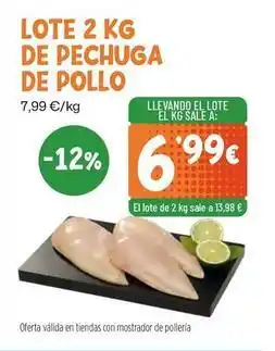 AhorraMas Lote 2 kg de pechuga de pollo oferta