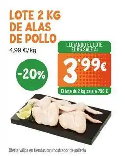AhorraMas Lote 2 kg de alas de pollo oferta