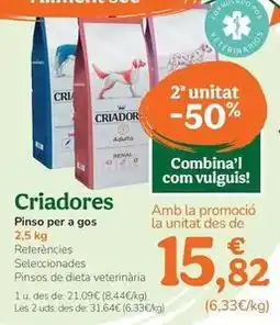 TiendAnimal Criadores - pienso para perro oferta