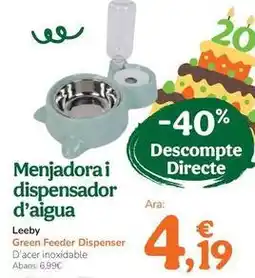TiendAnimal Leeby - comedero y dispensador de agua oferta