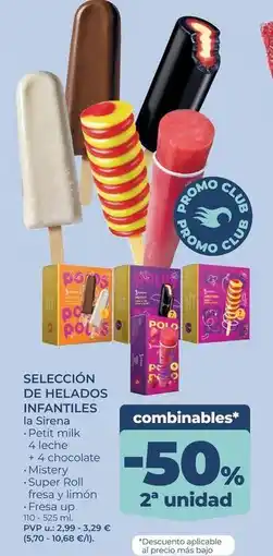 La Sirena Up - seleccion de helados infantiles oferta