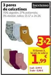 Alcampo Inextenso - 3 pares de calcetines oferta