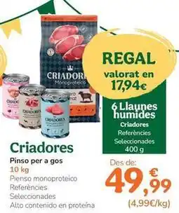 TiendAnimal Criadores - pienso para perros oferta
