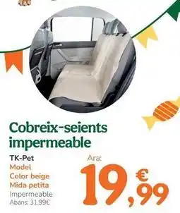 TiendAnimal Tk-pet - cubreasientos impermeable oferta