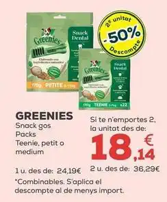 Kiwoko Greenies - snack gaa packs teenie oferta
