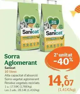 TiendAnimal Saniclin - arena aglomerante oferta