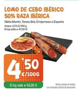 AhorraMas Emjamesa - lomo de cebo iberico 50% raza iberica oferta