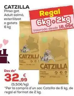 Kiwoko Catzilla - pienso gat adulto salmon, estirlizado o gatitos oferta