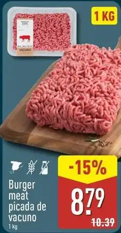 ALDI Burger meat picada de vacuno oferta