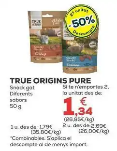 Kiwoko True origins - pure snack gato oferta