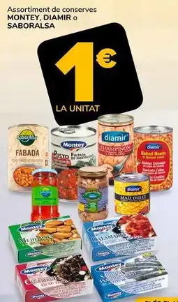 Supeco Montey / diamir / saboralsa - assortiment de conserves oferta
