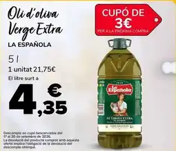 Supeco La española - oli d'oliva verge extra oferta