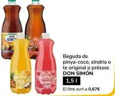 Supeco Don simón - beguda de pinya-coco, síndria o te original o préssec oferta