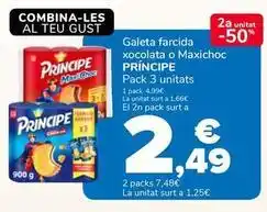 Supeco Príncipe - galeta farcida xocolata o maxichoc oferta